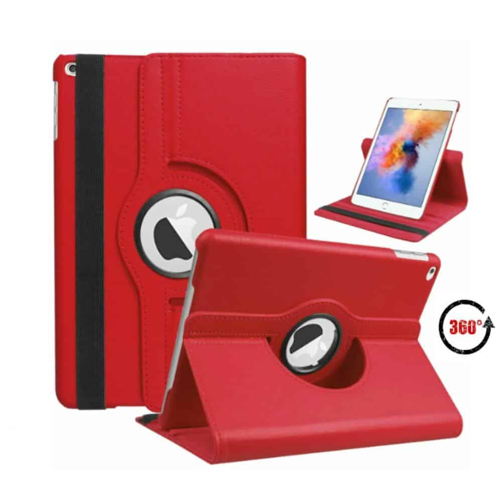 iPad 9/8/7 Hoes - 9e/8e/7e Generatie - 10.2 Inch - Case Cover Hoesje - Bookcase - 2021/2020/2019 - 360 Draaibaar - Roterend - Met Standaard - Rood Main Image