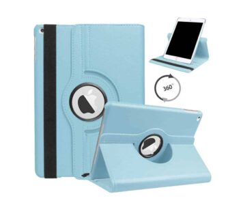 iPad 9/8/7 Hoes - 9e/8e/7e Generatie - 10.2 Inch - Case Cover Hoesje - Bookcase - 2021/2020/2019 - 360 Draaibaar - Met Standaard - Lichtblauw