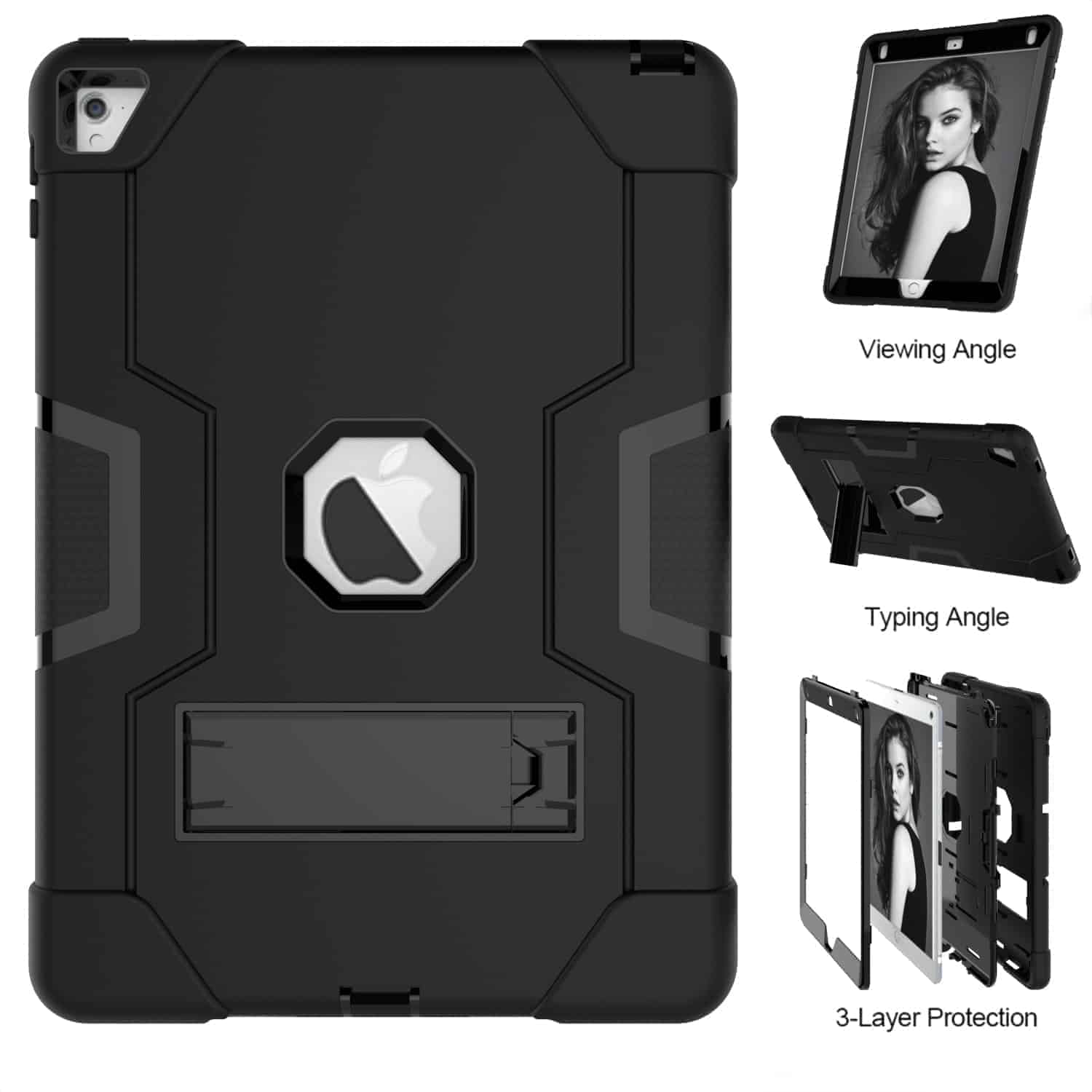 Shockproof Standcase Hoes iPad Air 2 - 2014 - Zwart Main Image