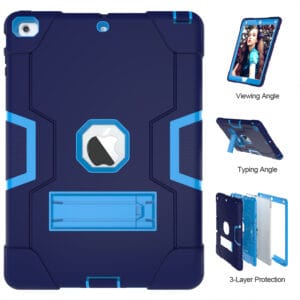 Shockproof Standcase Hoes iPad 7 - iPad 8 - iPad 9 - 10.2 inch - Blauw