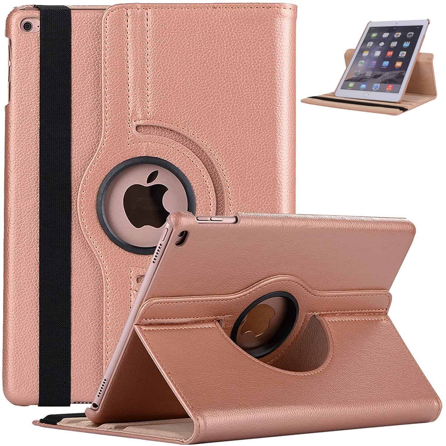 iPad 6/5 Hoes - 6e/5e Generatie - Case - Cover - Bookcase - 9.7 Inch - 2018/2017 - 360 Draaibaar - Roterend - Met Standaard - Rosegoud Main Image