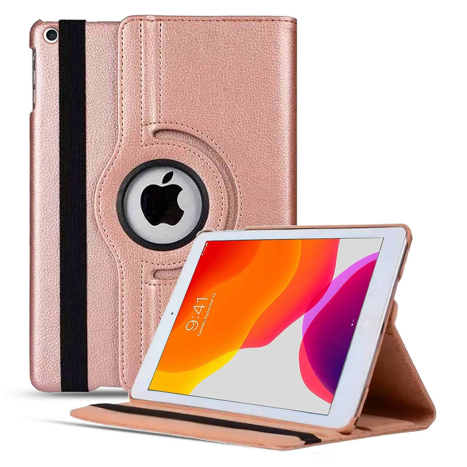 iPad 9/8/7 Hoes - 9e/8e/7e Generatie - 10.2 Inch - Case Cover Hoesje - Bookcase - 2021/2020/2019 - 360 Draaibaar - Roterend - Met Standaard - Rosegoud Main Image