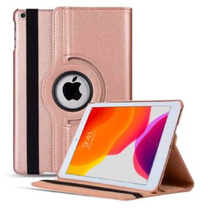 iPad 9/8/7 Hoes - 9e/8e/7e Generatie - 10.2 Inch - Case Cover Hoesje - Bookcase - 2021/2020/2019 - 360 Draaibaar - Roterend - Met Standaard - Rosegoud
