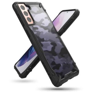 Ringke Fusion X Design Backcover Hoesje Samsung S21 Plus - Zwart Camo