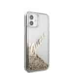 GUESS Liquid Glitter Vintage Hoesje iPhone 12 Mini - Goud - 3
