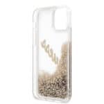 GUESS Liquid Glitter Vintage Hoesje iPhone 12 Mini - Goud - 7