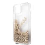 GUESS Liquid Glitter Vintage Hoesje iPhone 12 Mini - Goud - 8