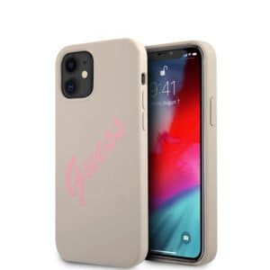 GUESS Silicone Vintage Telefooncover iPhone 12 Mini - Stone