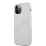 GUESS Silicone Vintage Achterkant Hoesje iPhone 12 Pro Max - Grijs - 1