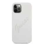 GUESS Silicone Vintage Achterkant Hoesje iPhone 12 Pro Max - Grijs - 2