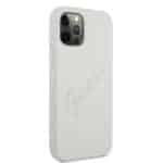 GUESS Silicone Vintage Achterkant Hoesje iPhone 12 Pro Max - Grijs - 3