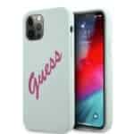 GUESS Silicone Vintage Telefooncase iPhone 12 Pro Max - Mint Groen Main Image