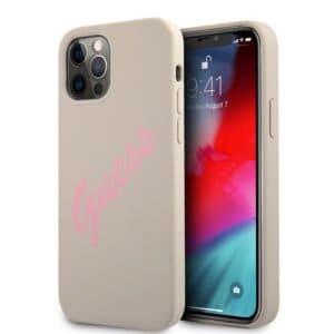 GUESS Silicone Vintage Back Cover iPhone 12 Pro Max - Stone