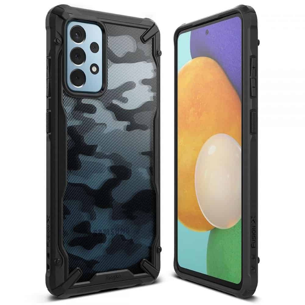 Ringke Fusion X hoesje Samsung A72 - Zwart Camo Main Image