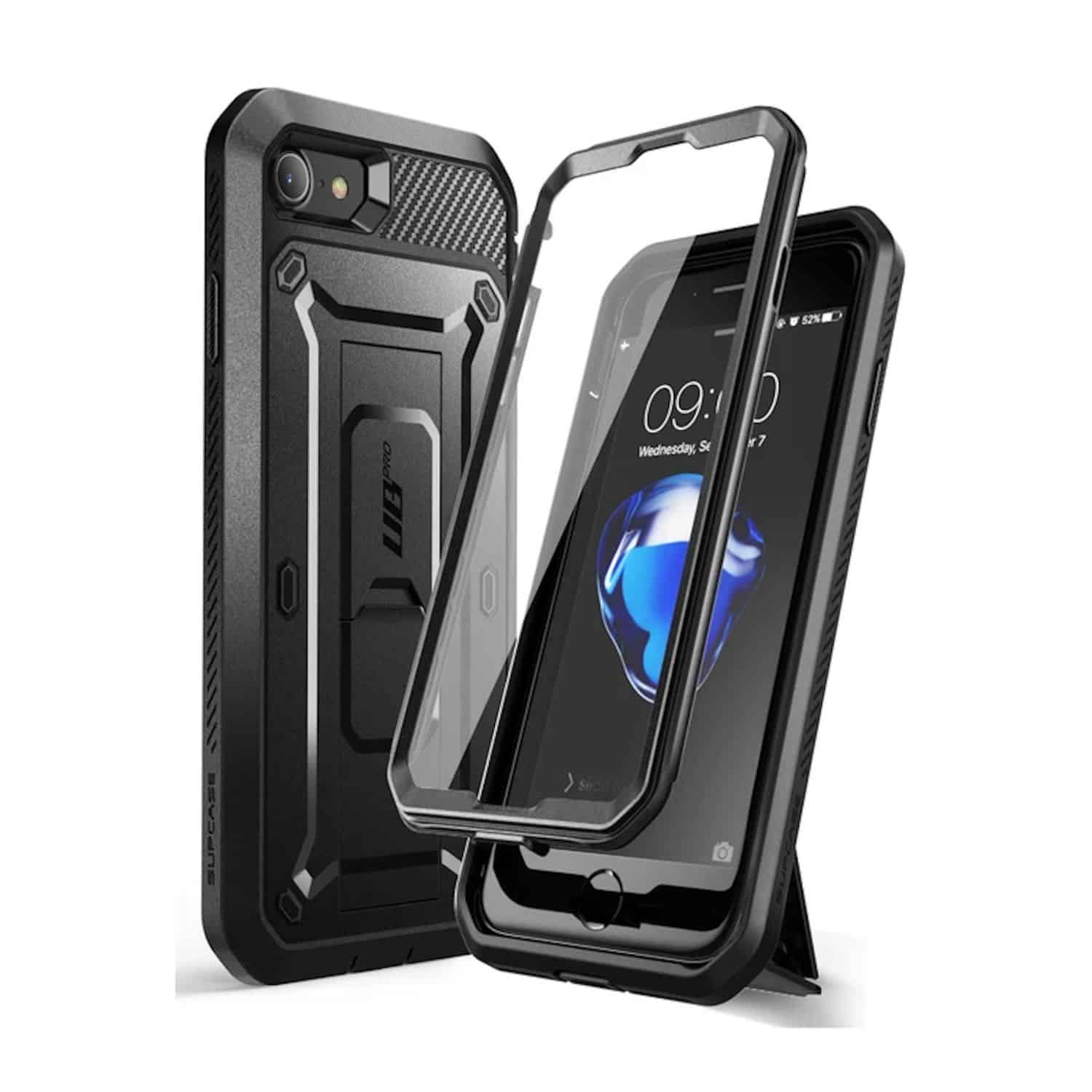 Supcase UB Pro Hoesje met Screen Protector iPhone SE (2022 / 2020) - 8 - 7 - Zwart Main Image