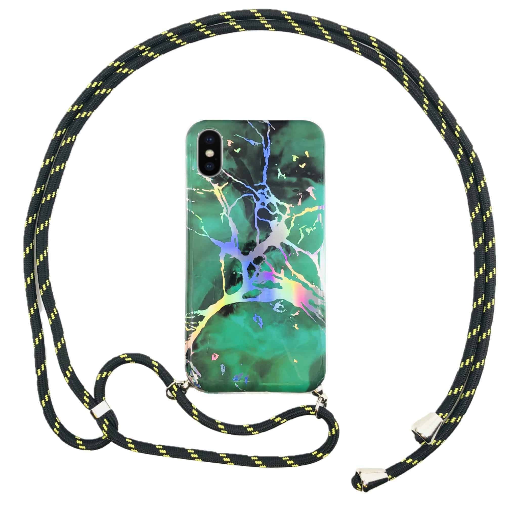 FONU Marmeren Achterkantje Met Koordje iPhone XS Max - Green Main Image