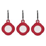 Apple AirTag Siliconen Hoesje met Sleutelhanger - 3 Stuks - Rood Main Image