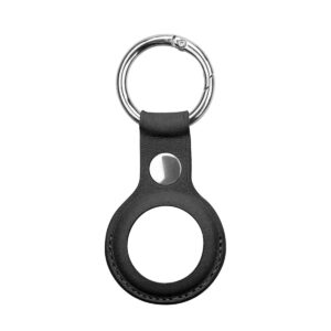 Genuine Leather Hoesje Apple AirTag Hanger - Black