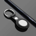 Genuine Leather Hoesje Apple AirTag Hanger - Black - 3
