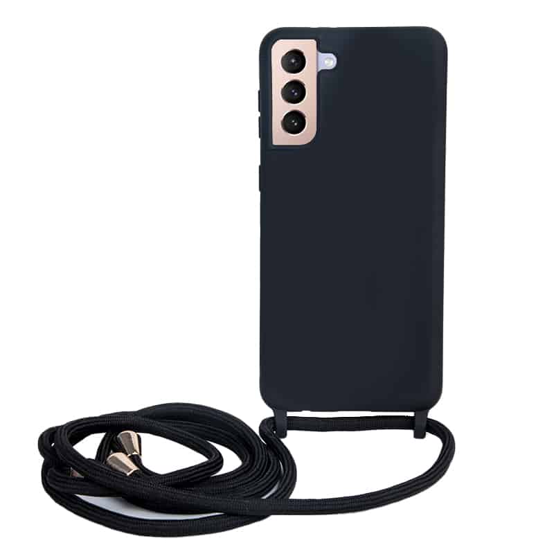 Siliconen Backcover Hoesje Met Touw Galaxy S21 Plus - Zwart Main Image