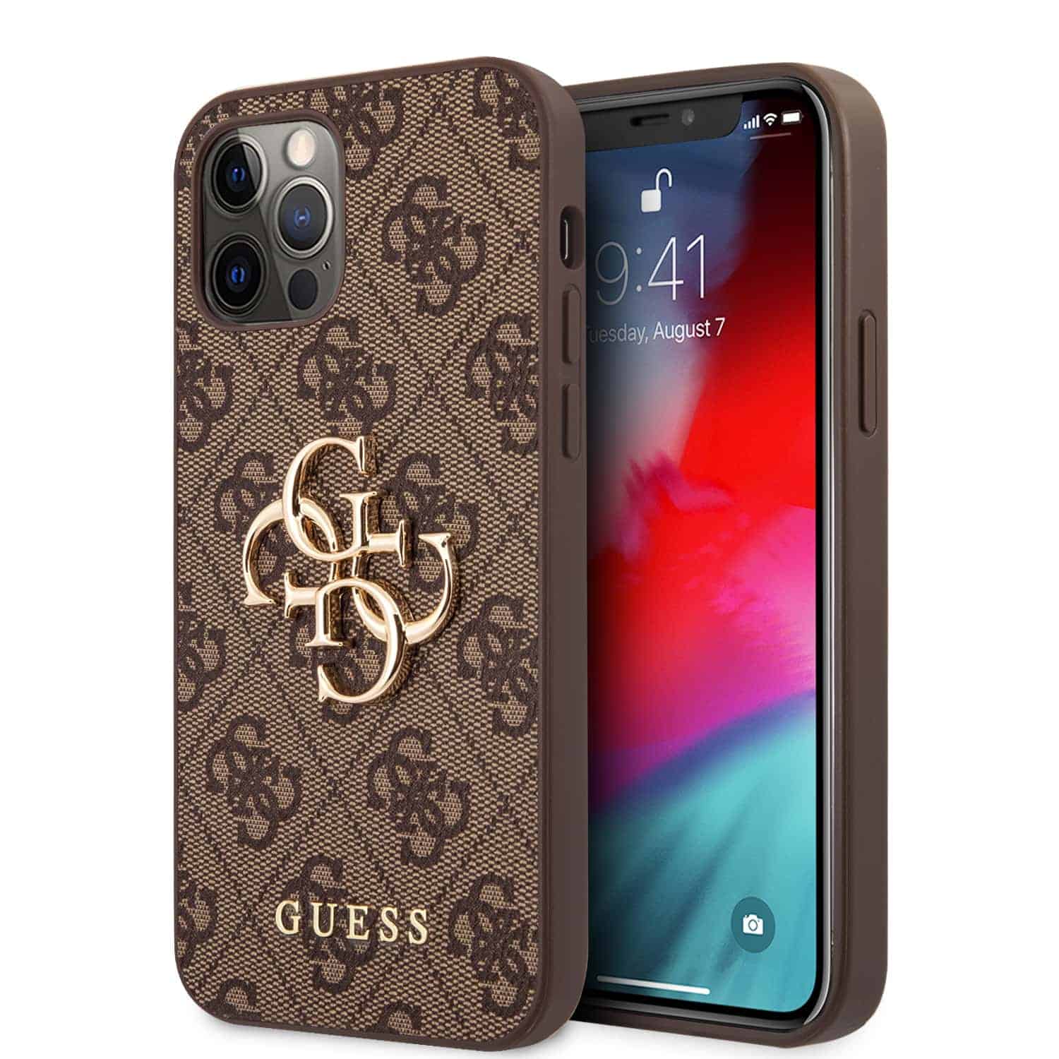 Guess Golden Logo Backcover iPhone 12 Pro - 12 - Brown Main Image