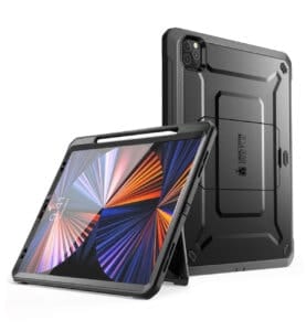 SUPCASE Full Cover Case Hoesje iPad Pro 12.9 inch - 2022 / 2021 - Pencil houder - Zwart