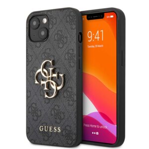 Guess Golden Logo Backcover iPhone 13 Hoesje - Grijs