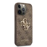 Guess Golden Logo Backcover iPhone 13 Pro Hoesje - Bruin - 3