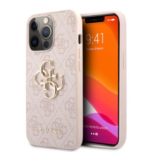 Guess Golden Logo Backcover iPhone 13 Pro Hoesje - Roze