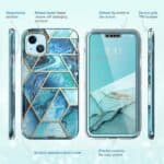 Cosmo 360 Smartphonehoesje met Screen Protector iPhone 13 - Marble Ocean - 6
