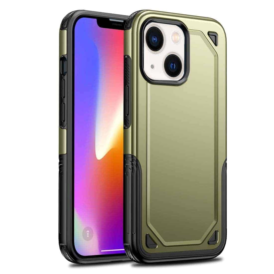 Hybrid Armor Backcover Hoesje iPhone 13 - Olijf groen Main Image