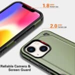 Hybrid Armor Backcover Hoesje iPhone 13 - Olijf groen - 2
