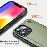 Hybrid Armor Backcover Hoesje iPhone 13 Pro Max - Olijf groen - 1