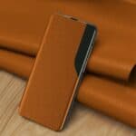 Premium Clear View Samsung Galaxy A73 Hoesje - Oranje - 1