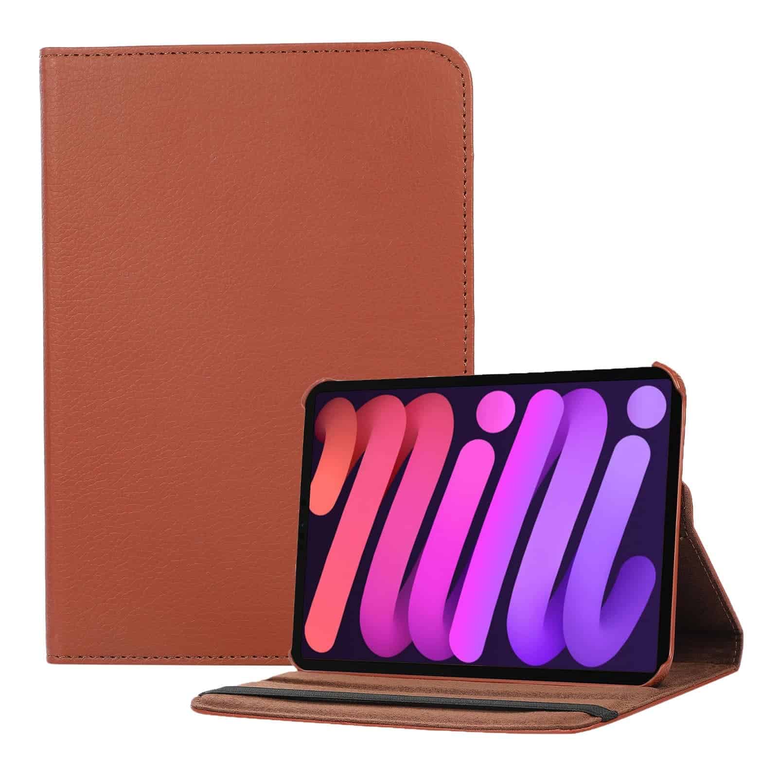 iPad Mini 7 / iPad mini 6 Hoes - Bookcase - Hoesje - 8.3 Inch - Met Standaard - 360 Draaibaar - Roterend - Bruin Main Image