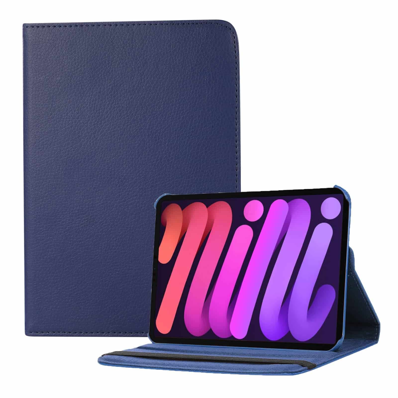 iPad Mini 7 / iPad mini 6 Hoes - Bookcase - Hoesje - 8.3 Inch - Met Standaard - 360 Draaibaar - Roterend - Donkerblauw Main Image