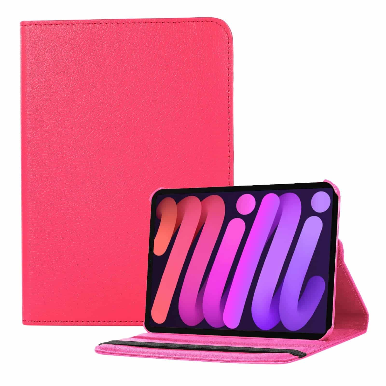 iPad Mini 7 / iPad mini 6 Hoes - Bookcase - Hoesje - 8.3 Inch - Met Standaard - 360 Draaibaar - Roterend - Donkerroze Main Image