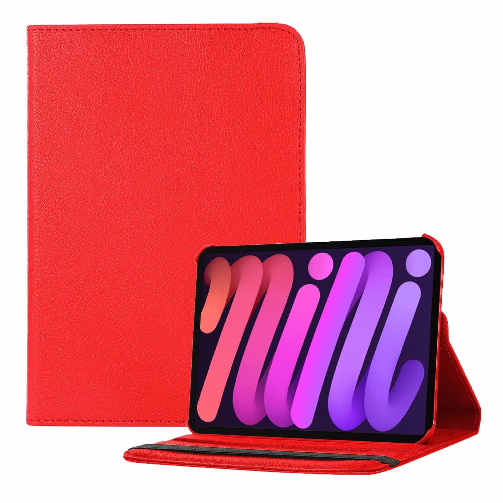 iPad Mini 7 / iPad mini 6 Hoes - Bookcase - Hoesje - 8.3 Inch - Met Standaard - 360 Draaibaar - Roterend - Rood Main Image