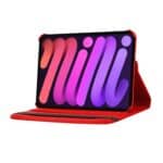 iPad Mini 7 / iPad mini 6 Hoes - Bookcase - Hoesje - 8.3 Inch - Met Standaard - 360 Draaibaar - Roterend - Rood - 4