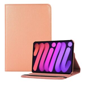 iPad Mini 7 / iPad mini 6 Hoes - Bookcase - Hoesje - 8.3 Inch - Met Standaard - 360 Draaibaar - Roterend - Rosegoud