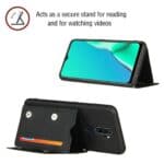 Backcover Wallet Hoesje OPPO A9 2020 - A5 2020 - Zwart - 2