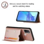 Backcover Wallet Hoesje OPPO A53s - A53 - Rosegoud - 3