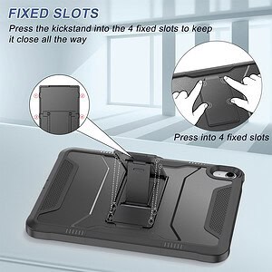 360 Full Cover Case iPad Air 6 - Air 5 - iPad Air 4 - Pencilhouder - Zwart - 5