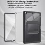 360 Full Cover Case iPad 9 - 8 - 7 - 10.2 inch - Pencilhouder - Zwart - 1