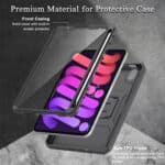 360 Full Cover Case iPad Mini 7 / iPad mini 6 - 2024 / 2021 - Penhouder - Zwart - 1