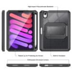 360 Full Cover Case iPad Mini 7 / iPad mini 6 - 2024 / 2021 - Penhouder - Zwart - 3