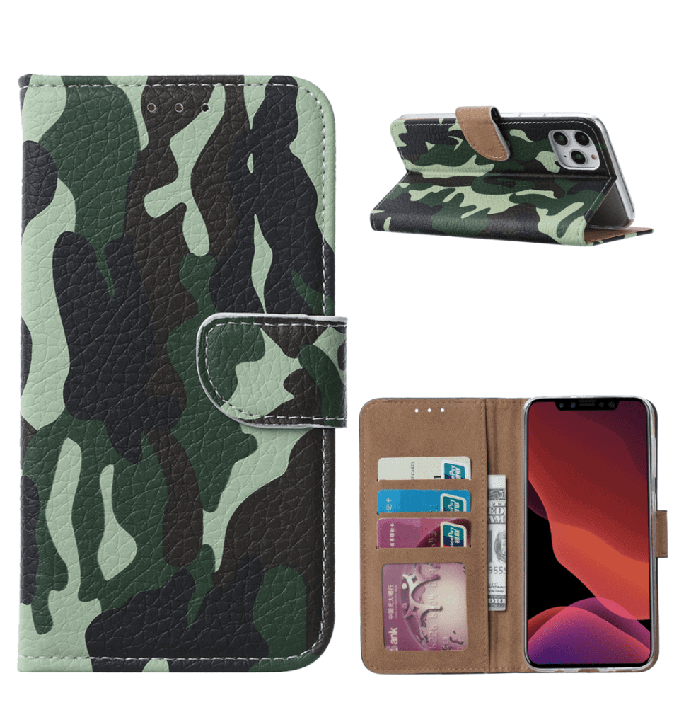 Bookcase Telefoonhoes Legerprint iPhone 13 Pro Max Main Image