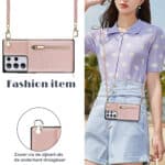 Solidenz Fashion Wallet Hoesje met Koord Samsung Galaxy S21 Ultra - Rosegoud - 3