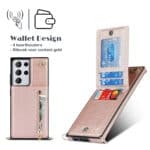 Solidenz Fashion Wallet Hoesje met Koord Samsung Galaxy S21 Ultra - Rosegoud - 4