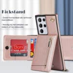 Solidenz Fashion Wallet Hoesje met Koord Samsung Galaxy S21 Ultra - Rosegoud - 6